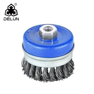 DELUN High Quality 65mm Twisted Cup Wire Brush
